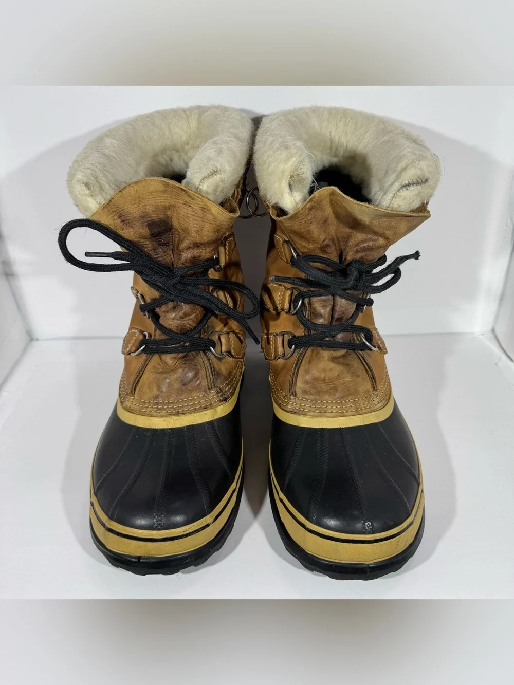 Vintage Sorel Kaufman Caribou Men's 8 Winter Boots Wool Lined Made in Canada